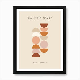 Mid Century Geometric Neutral Beige Art Print