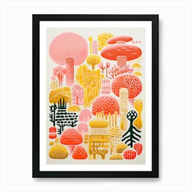 Nabana Gardens Abstract Riso Style 3 Art Print