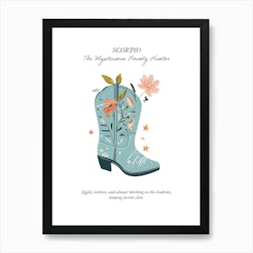 Scorpio Cowboy Boots Zodiac Preppy Western Cowgirl Art Print