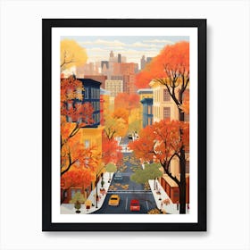 New York In Autumn Fall Travel Art 3 Art Print