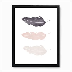 Feathers Pink Cotton Abstract Art Print