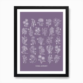 Floral Alphabet | Dark Orchid Art Print