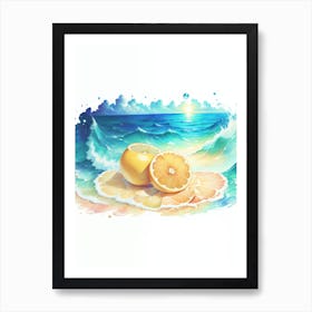 Lemons On The Beach 1 Art Print