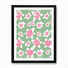 Pink And White Flowers Art Print