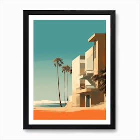 Ocean Beach San Diego California Mediterranean Style Illustration 2 Art Print