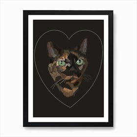 Tortie Cat Art Print