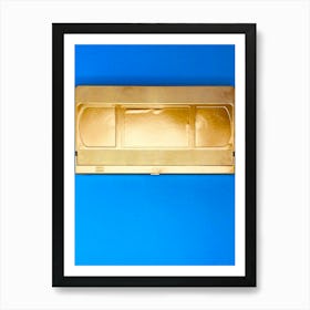 VHS Tape - Gold on Light Blue Art Print