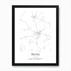 Werlte,Germany Minimalist Map Poster