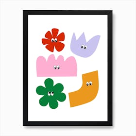 Friendly Shapes Colourful 2 Art Print