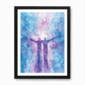 Two People Standing In The Sky Art Print