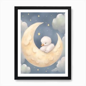 Sleeping Baby Flamingo Art Print