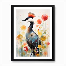 Bird Painting Collage Grebe 2 Poster