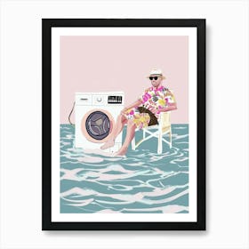 Man In The Water 4 Art Print