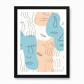 Minimalist Abstract Face Drawing 3 Art Print