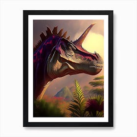Lambeosaurus Illustration Dinosaur Art Print