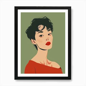 Asian Girl Illustration 2 Art Print