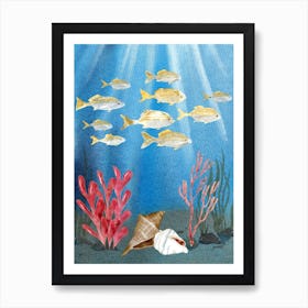 ocean and water life watercolor Art Print