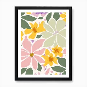 Lilac Pastel Floral 3 Flower Art Print