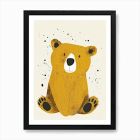 Yellow Brown Bear 2 Art Print