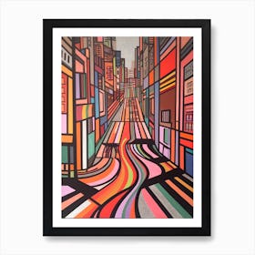 Painting Of New York  In The Style Of Minimalism 1 Art Print