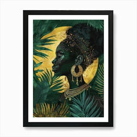 African Woman In The Jungle 1 Art Print