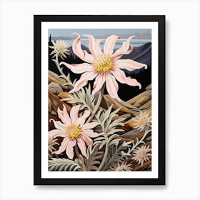 Edelweiss 4 Flower Painting Art Print