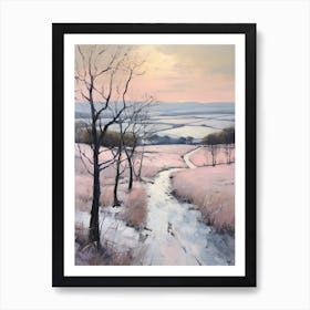 Dreamy Winter Painting The South Downs England 3 Art Print