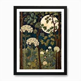 William Morris Moonlight In The Woods 40 Art Print