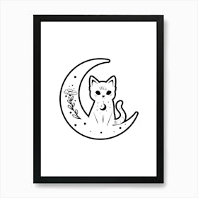 Cat On The Moon Poster