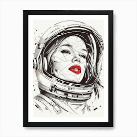 Girl In Spacesuit Art Print