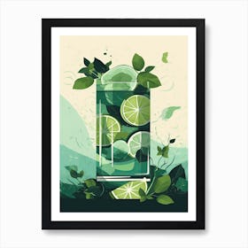 Mojito Cocktail Mid Century Modern 4 Art Print