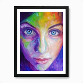 Of A Woman With Blue Eyes Art Print