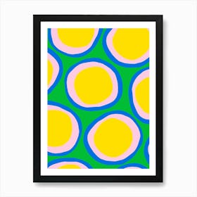 Yellow And Pink Circles 1 Art Print