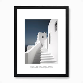 Poster Of Santorini, Greece, Photography In Black And White 4 Art Print