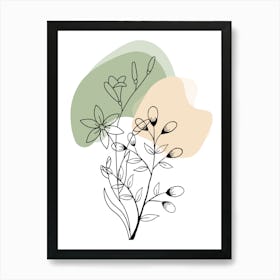 Illustration Of A Flower , digital wall art, digital download wall art, digital printable wall art, modern wall art, abstract wall art, wall art for print, minimalist wall art, digital wall art. Art Print