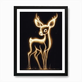 Neon Deer Art Print