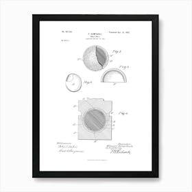 Original Patent Golf Ball Art Print