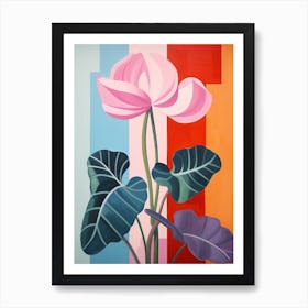 Cyclamen 1 Hilma Af Klint Inspired Pastel Flower Painting Art Print