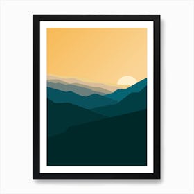 Sunset In The Mountains 6 Art Print