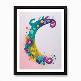 Colorful Letter C Illustration 39 Art Print