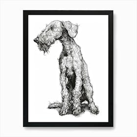 Bedlington Terrier Dog Line Sketch 1 Art Print