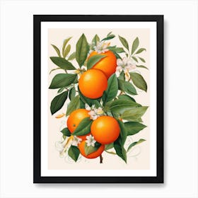 Oranges On A Branch 3 Art Print