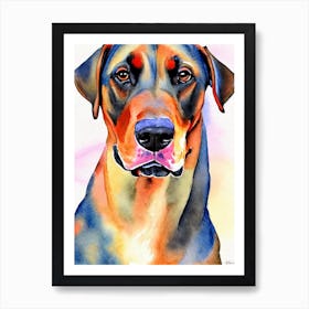 Doberman Pinscher 2 Watercolour Dog Art Print