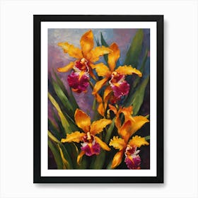 Maxillaria Orchids Oil Painting 2 Art Print