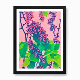 Redcurrant Risograph Retro Poster Fruit Art Print