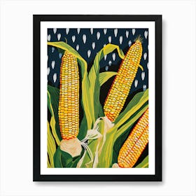 Corn Summer Illustration 4 Art Print