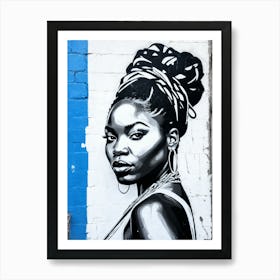 Graffiti Mural Of Beautiful Black Woman 9 Art Print