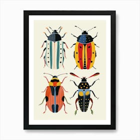 Colourful Insect Illustration Beetle 4 Art Print