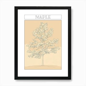 Maple Tree Minimalistic Drawing 3 Poster Art Print