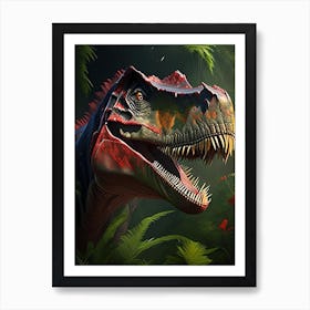 Carcharodontosaurus 1 Illustration Dinosaur Art Print